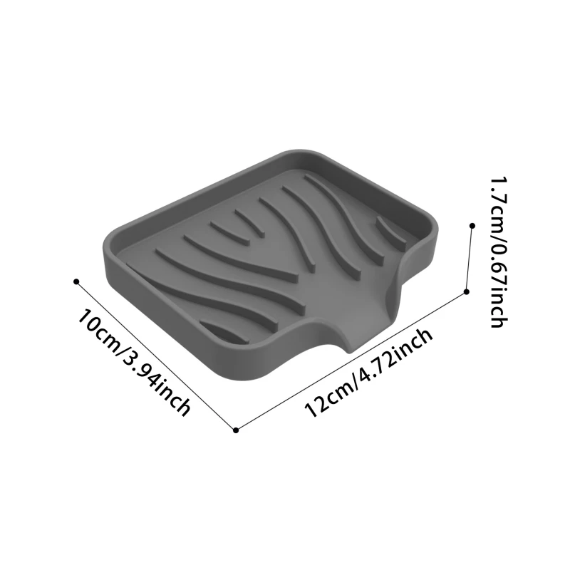 Silicone Soap Dish for Bathroom Self Draining Soap Bar Holder Kitchen Sink Soap Dish Sponge Drain Pad Countertop Soap Dispenser