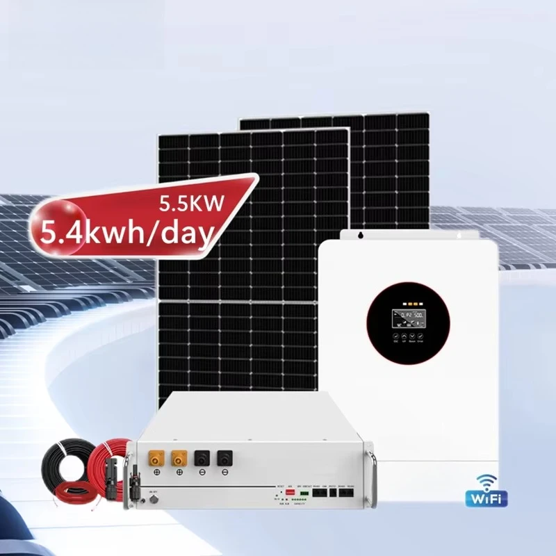 

5kw 10kw Solar Energy Storage System 48v 5kva Hybrid Inverter with Lithium Battery Solar Panels Mounting System