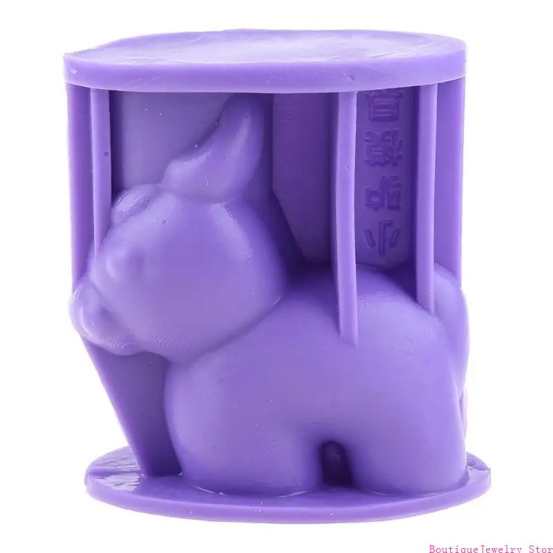 E1PE Crafting Molds Donkey Unique Ornament Moulds Silicone Texture for Clay