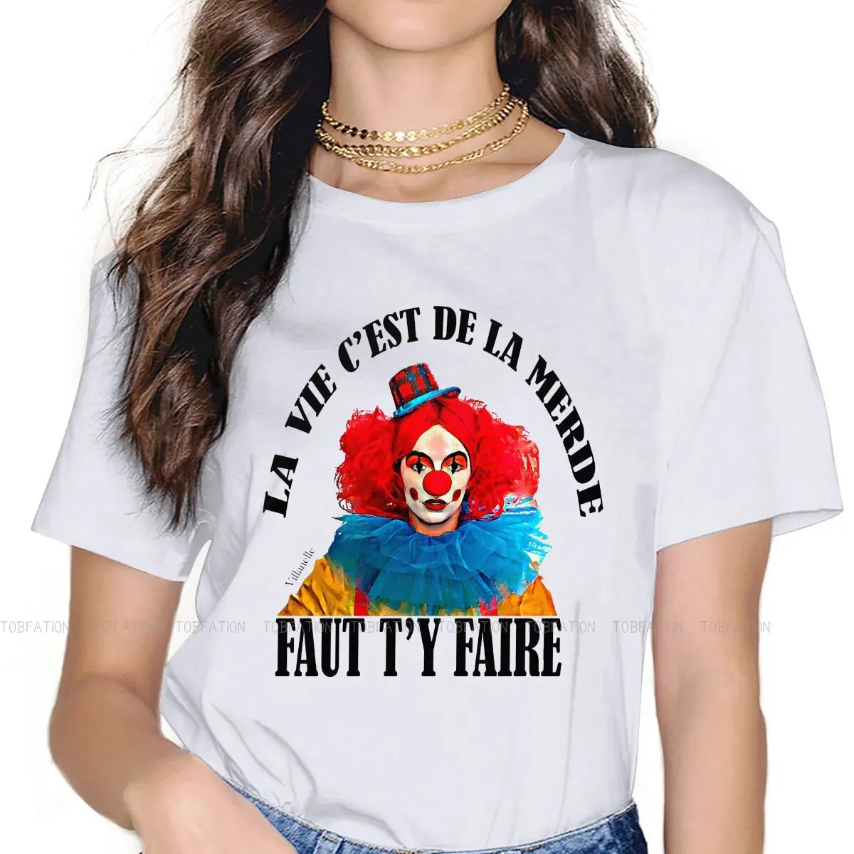 As A Clown Special TShirt for Girl Killing Eve Villanelle Killer 5XL New Design Gift Clothes  T Shirt Short Sleeve Hot Sale