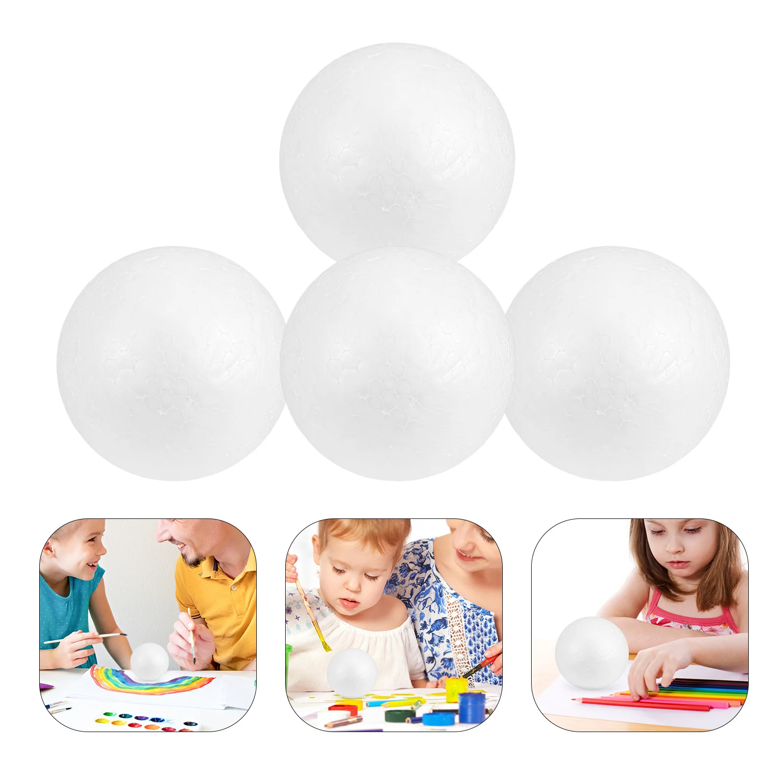 

10Pcs Foam Balls Craft Solid Smooth Blank Balls for Children DIY Painting Preschool Kindergarten Creative Activities