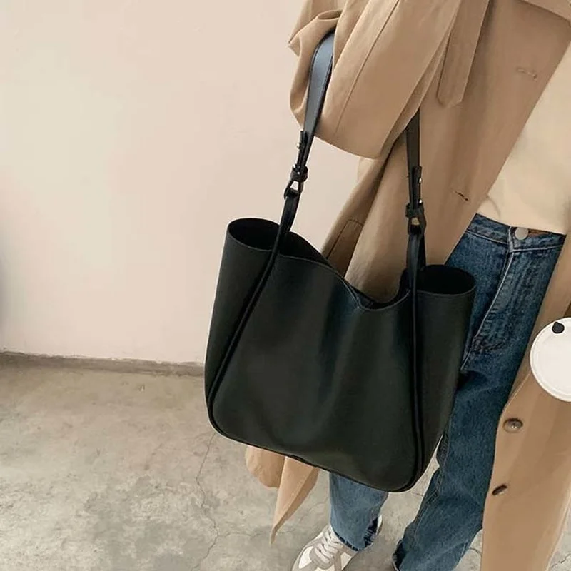 Vintage Shoulder Bags Women Underarm PU Leather Totes Large Capacity All-match Ladies Portable Shopping Travel Handbags Female