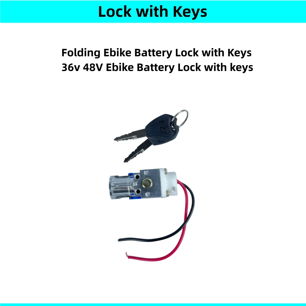 Folding Bike City Bike Ebike Battery Lock and Keys ALX Ebike Battery Lock Keys FZZ Lock and Keys Silver Fish Battery Lock Keys