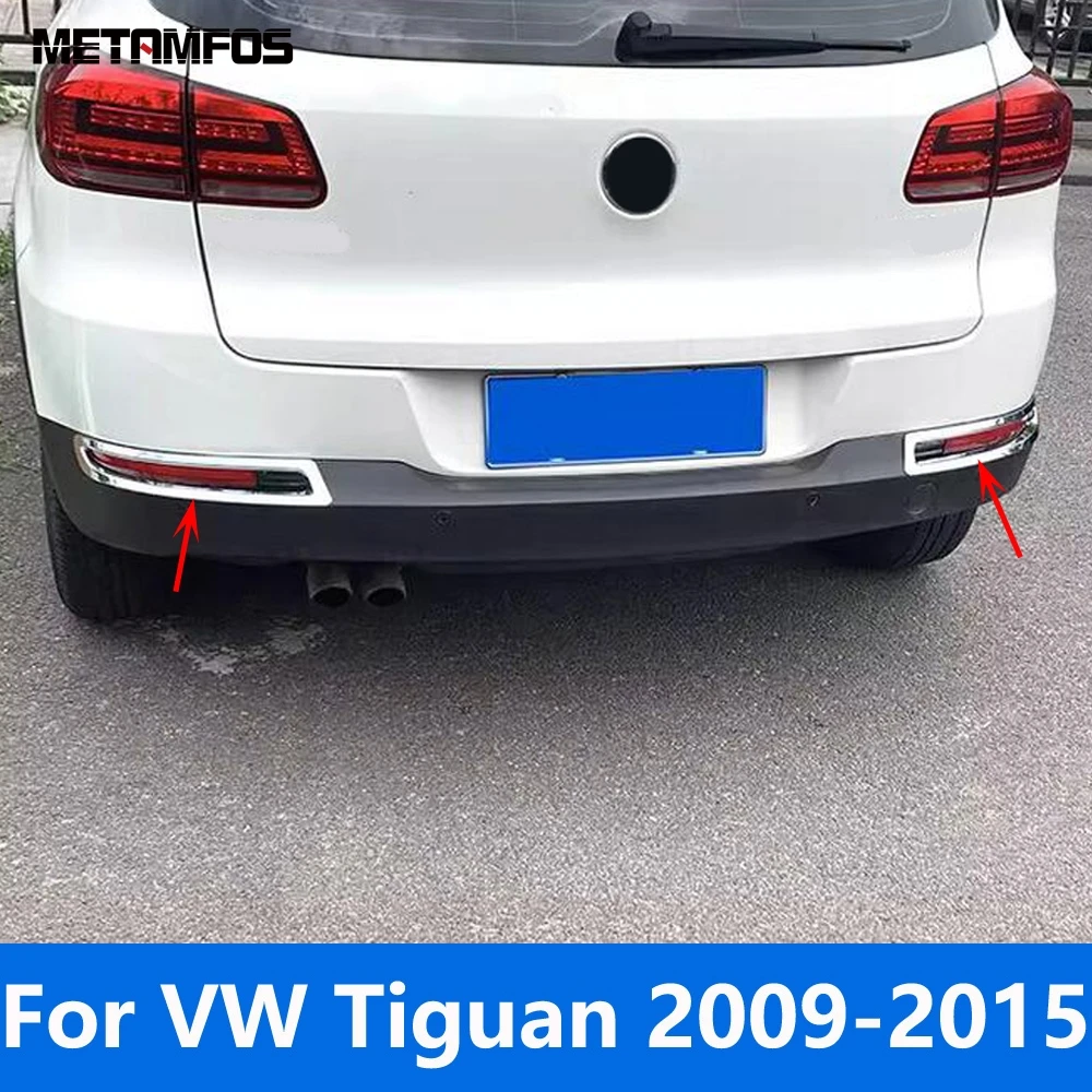 

Rear Fog Light Lamp Cover Trim For Volkswagen VW Tiguan 2009-2013 2014 2015 Chrome Foglight Bumper Protector Car Accessories