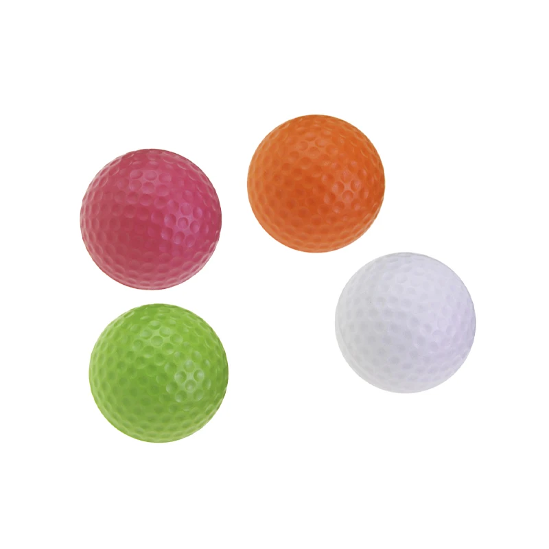 4 قطعة 42 مللي متر كرة جولف ناعمة للتدريب الداخلي والخارجي كرات إسفنجية من البولي يوريثان للاعبي الغولف هدية وردي برتقالي أخضر أبيض اللون
