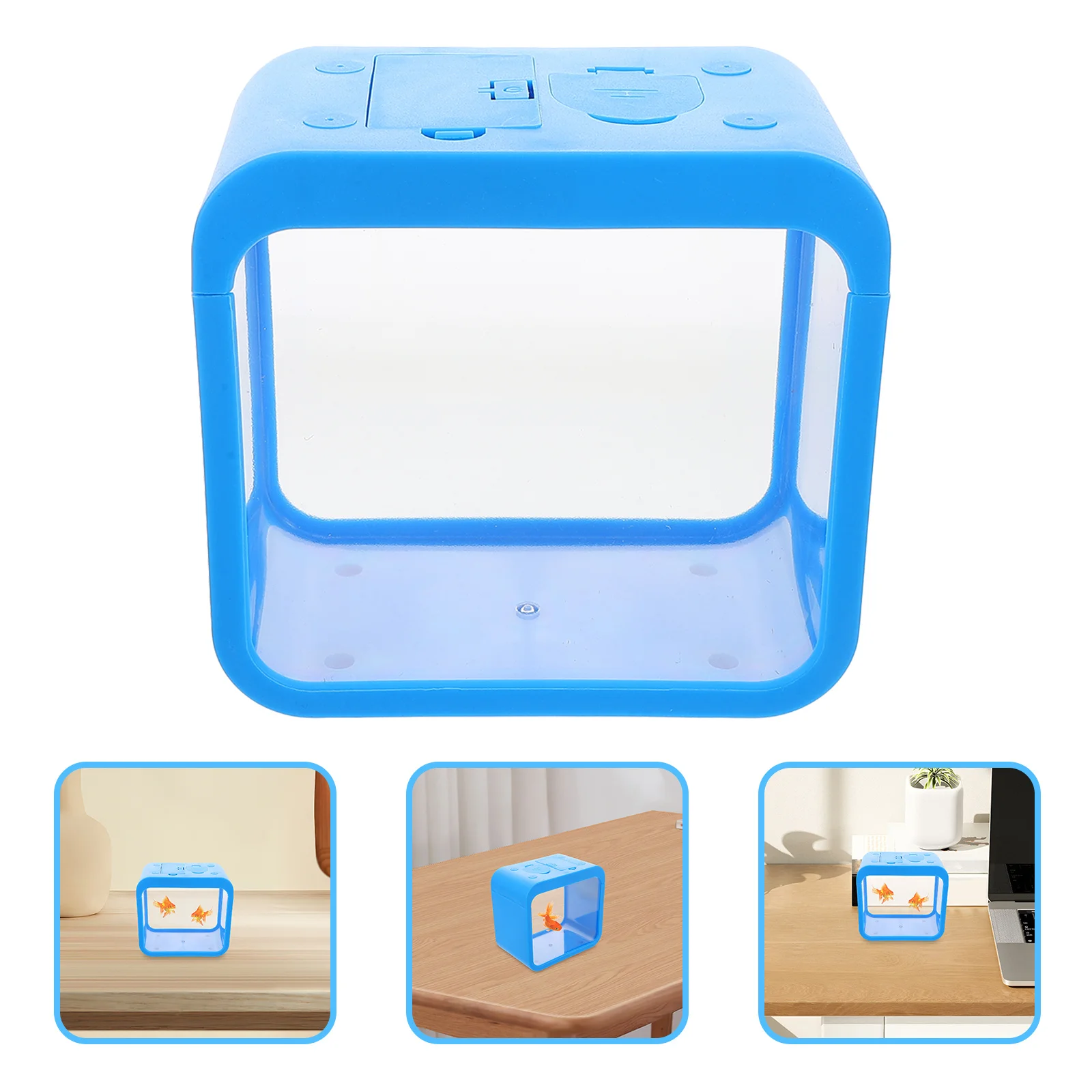 

Compact Mini Fish Tank Light Betta Aquarium Office Desk Ornament Easy Maintenance Mini Fish Tank Shrimp Breeding Container