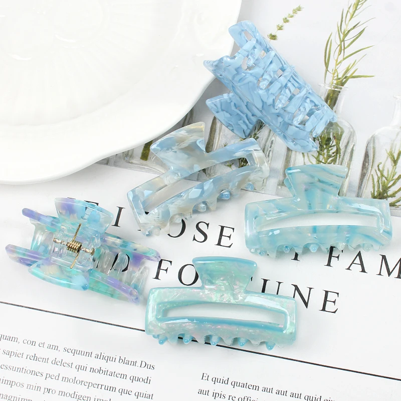 High Quality Exquisite Acetate Barrettes Crab Claw Colorful Hollow Shark Clip Women\'s Hair Clips Girls Hairpin Hair Accessories