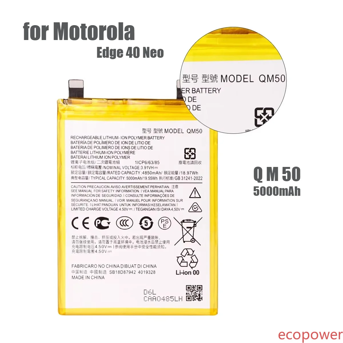 5000mAh Fast Shipping Brand New Battery QM50 for Motorola Edge 40 Neo Mobile Phone Premium Replacement  Battery+Tools