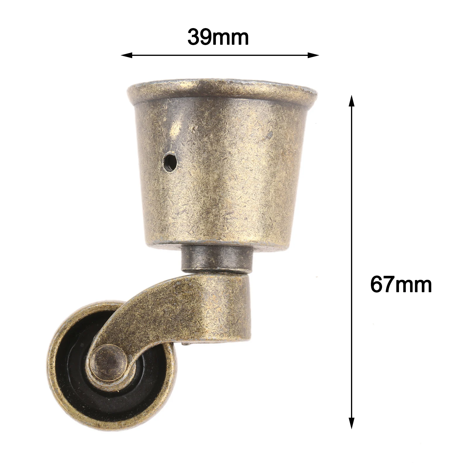 4Pcs Metal Vintage Bronze Swivel Round Cup Caster Universal Pulley Wheel Chair Sofa Cabinet Swivel Wheel Caster for Furniture