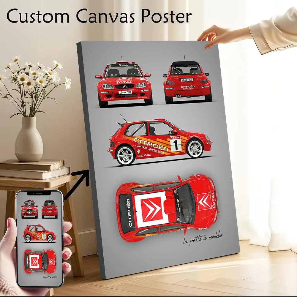 Sports Car Saxo Kit Canvas Poster Customizable Pictures Wall Art Canvas Painting for Living Room Decorations Walls Decoration