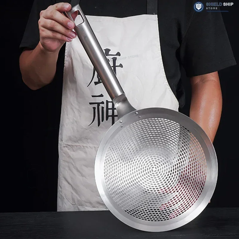Scolapasta rotondo in acciaio inossidabile, colino per alimenti, setaccio a rete per scolare e friggere - utensili da cucina