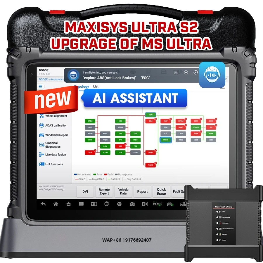 Autel Ultra S2 Wireless Connection Free Upgrade Compatible With the Latest Models  Real-time Data Stream Analysis Car Diagnostic