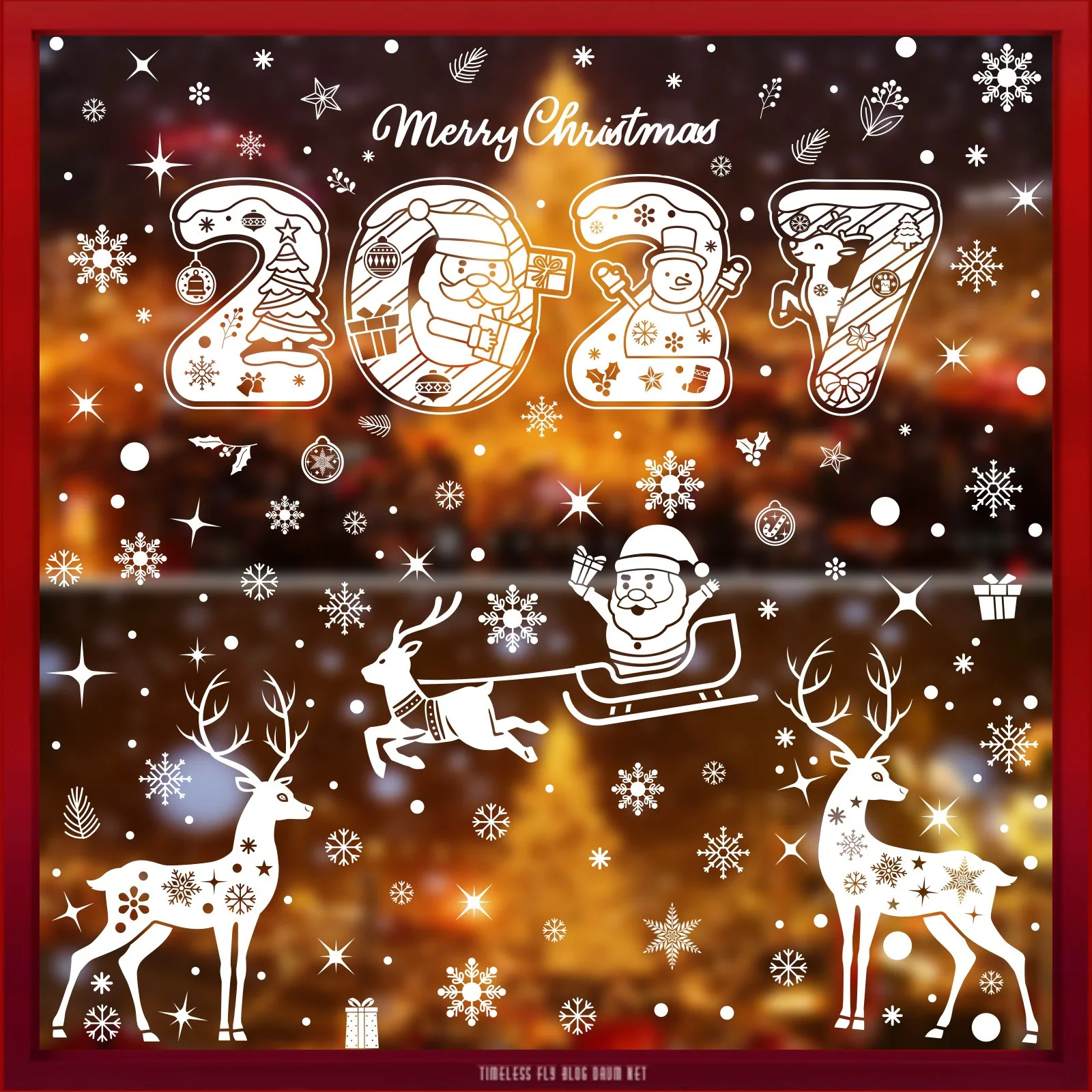 New Creative Christmas Window  - Snowflake Window Decal ulasan dan harga