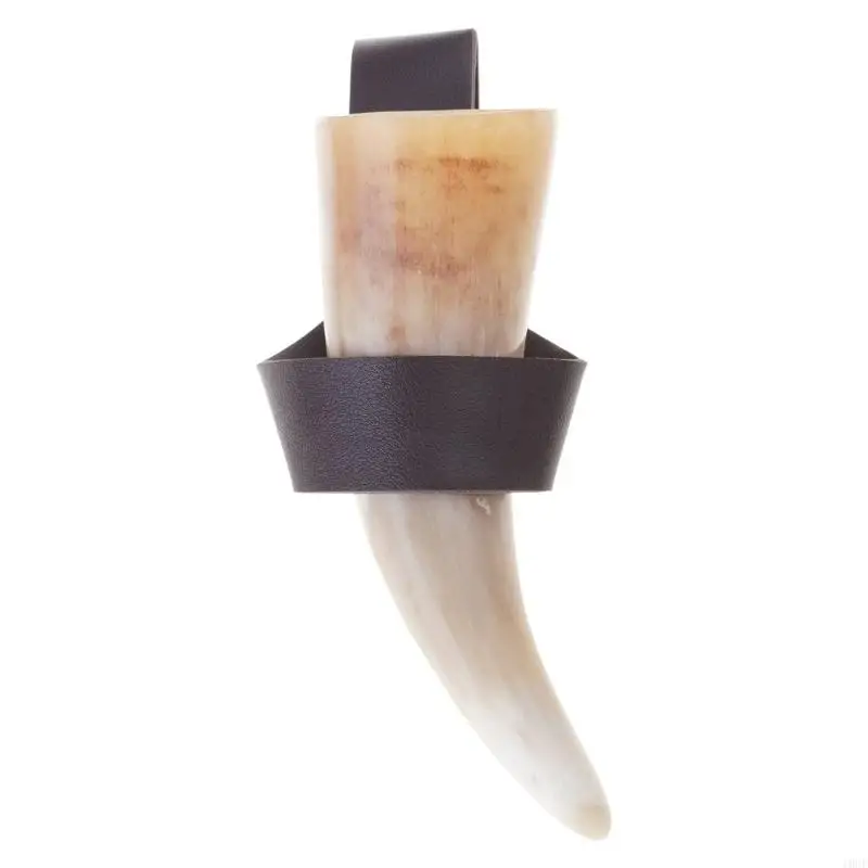 Beer Mug with Leather Holder Medieval Vikinges Cup Drinking Horn with Holsters