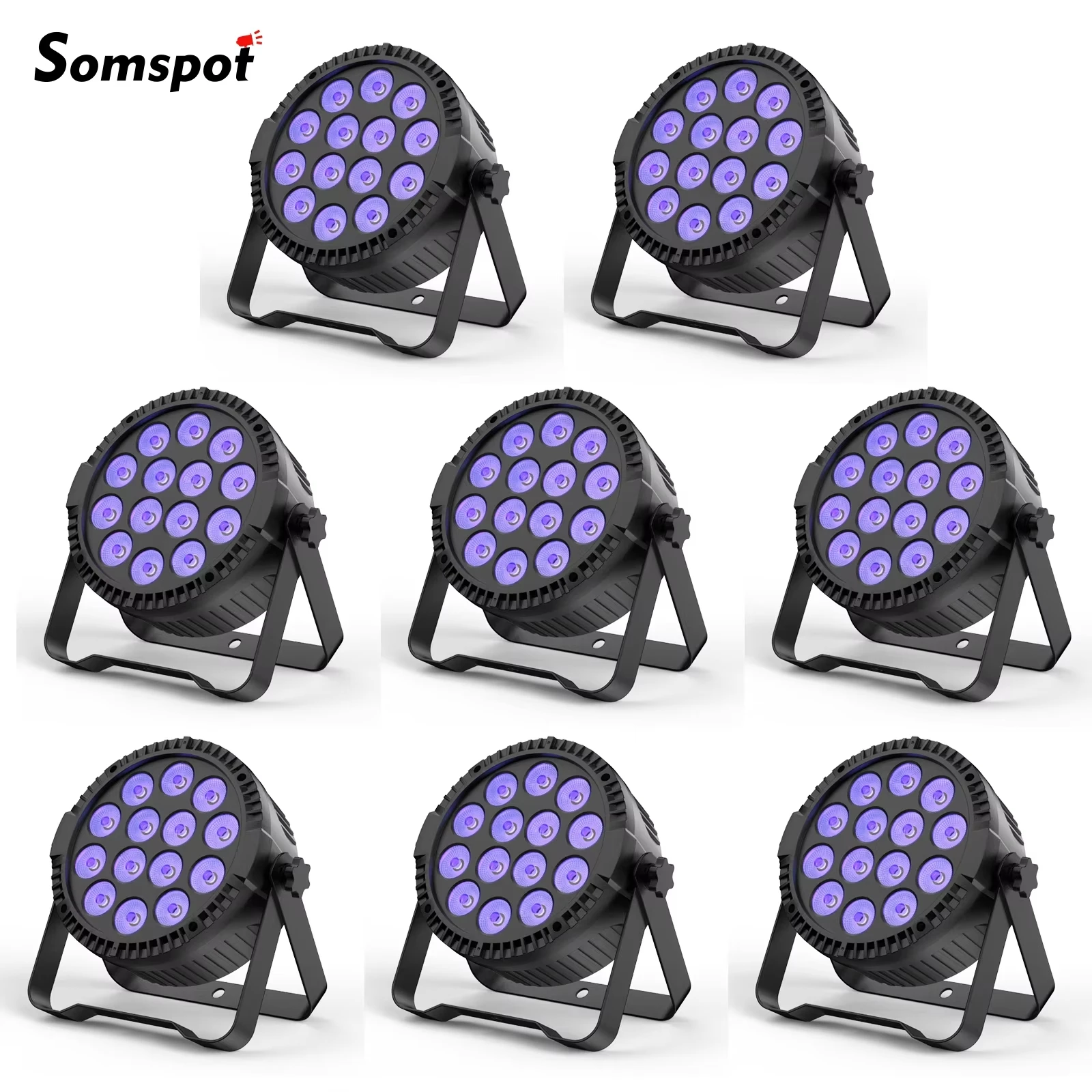 Somspot 8 projecteurs PAR à 14 LED RGBW, éclairage d'effet de scène DMX512 pour discothèque, fête, club, concert, église, mariage, théâtre