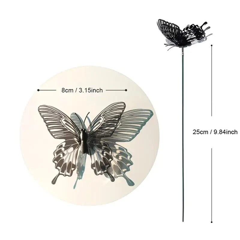 【S】10/30pcs 3D Black White Faux Butterfly Garden Stake Flower Vase Decoration Outdoor Garden Patio Decoration, Party Decoration - view 6