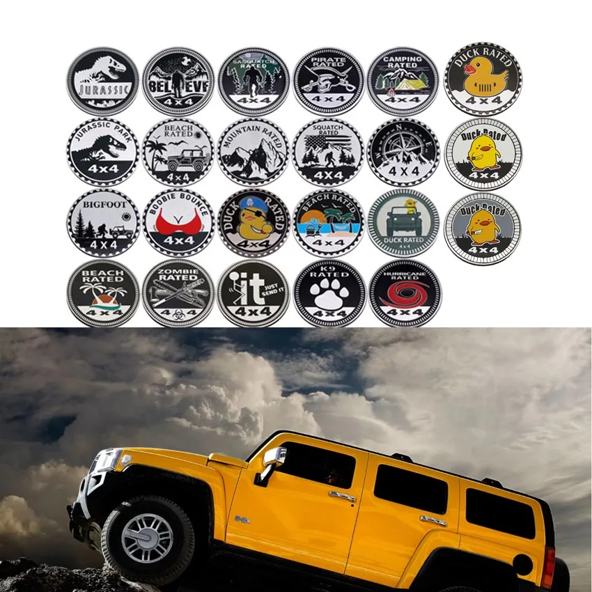 Personalized Aluminum Car Stickers with Off-Road Rating 4X4 Logo and SUV Badge Emblem