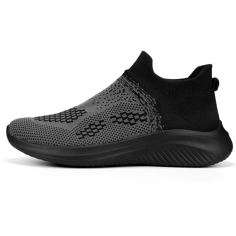 New Men Sneakers Light Fashion Casual Shoes Slip-on Comfortable Shoes Large Gray Without Lace Design Jogging Shoes Male sneakers