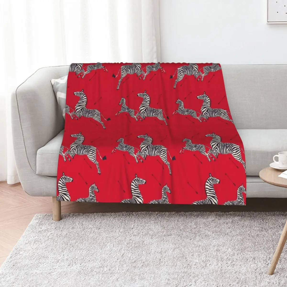 

Scalamandr Zebra (red) / The Royal Tenenbaums Throw Blanket Fashion Sofas Luxury Brand Luxury Designer cosplay anime Blankets