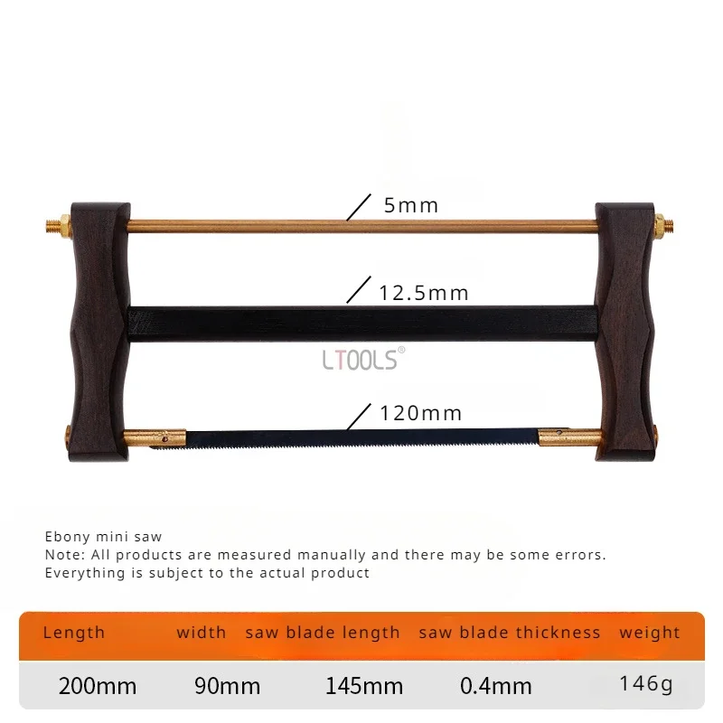 Mini scie à bois de santal noir, travail de calcul, scies à main exquises de charpentier, scies à cadre en bois, lame de scie en acier, outil à main