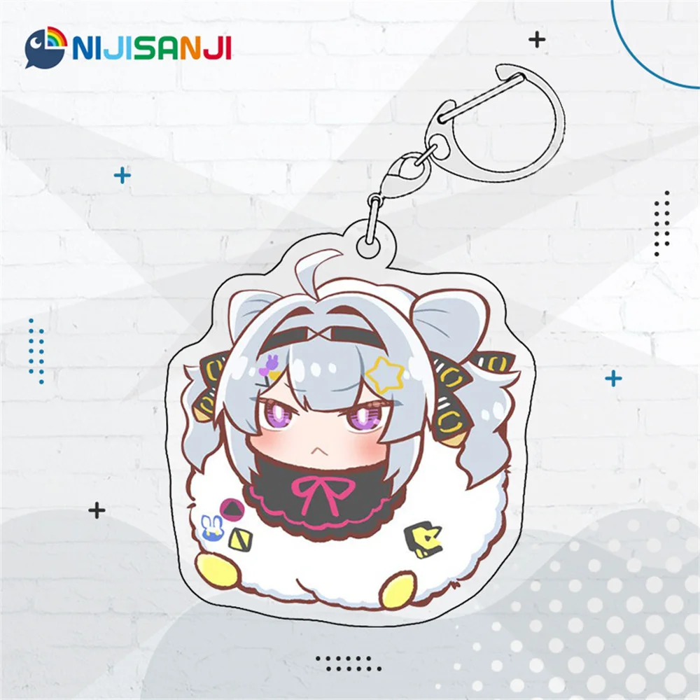 Anime Nijisanji KeyChain Mysta Rias Key Chain Women Acrylic Key Ring Akuma Houshou Marine Pendant Gawr Gura Party Charm Kid Gift