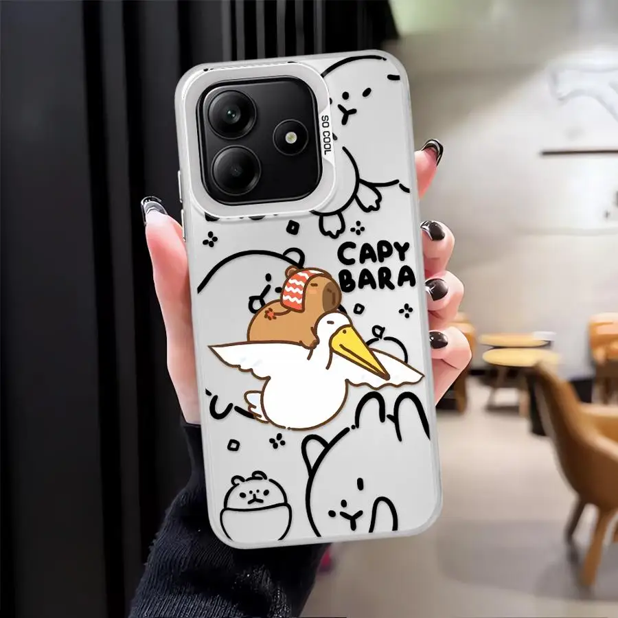 Cartoon Couple Goose Case for Xiaomi Redmi Note 10Lite 12s 13 12 11 14 Pro Plus 11s 9s 10s Back Phone Cover 