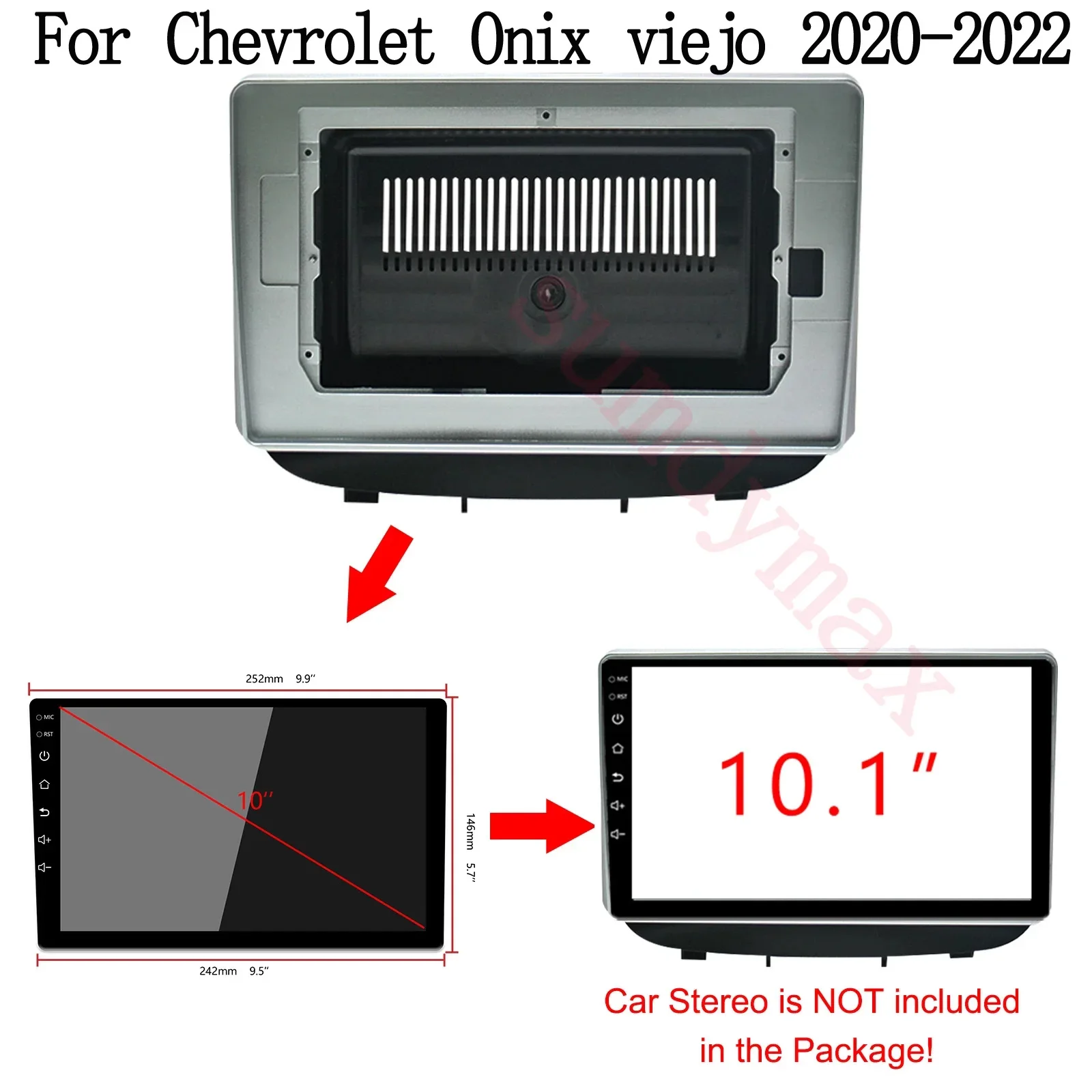 10.1 inch 2 din Car Radio Frame for Chevrolet Onix Cavalier 2020 2021 car Fascia DVD Frame Adapter CD Panel Dash Trim Bezel