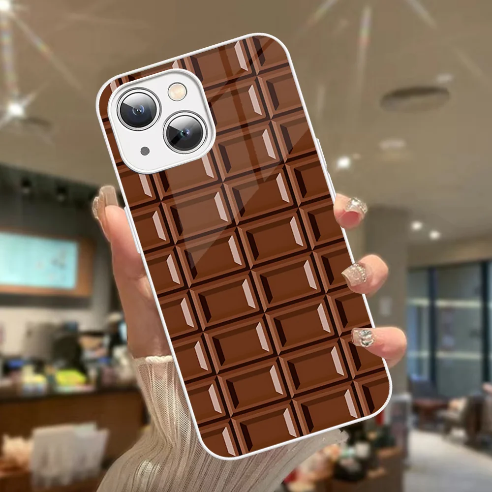 Cookies Chocolate Aad Waffle Phone Case Tempered Glass For Iphone 14 13 12 11 Pro Mini XS MAX 14Plus X XS XR Fundas