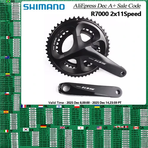 Platos y bielas Shimano 105 R7100 2x12 velocidades R7000 2x11s 165/170/172,5/175mm 52-36T/53-39T/50-34T actualización de manivela de bicicleta de carretera 5800