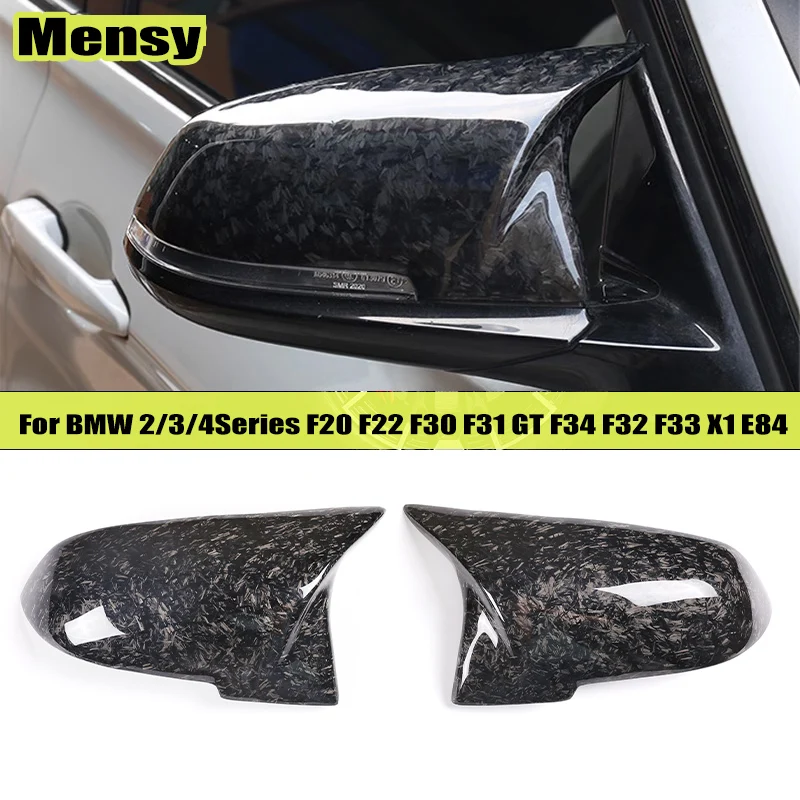 Real Messy Carbon Fiber Car Side Rearview Mirrors Cap For BMW 2/3/4Series F20 F22 F30 F31 GT F34 F32 F33 X1 E84 Replacement Part