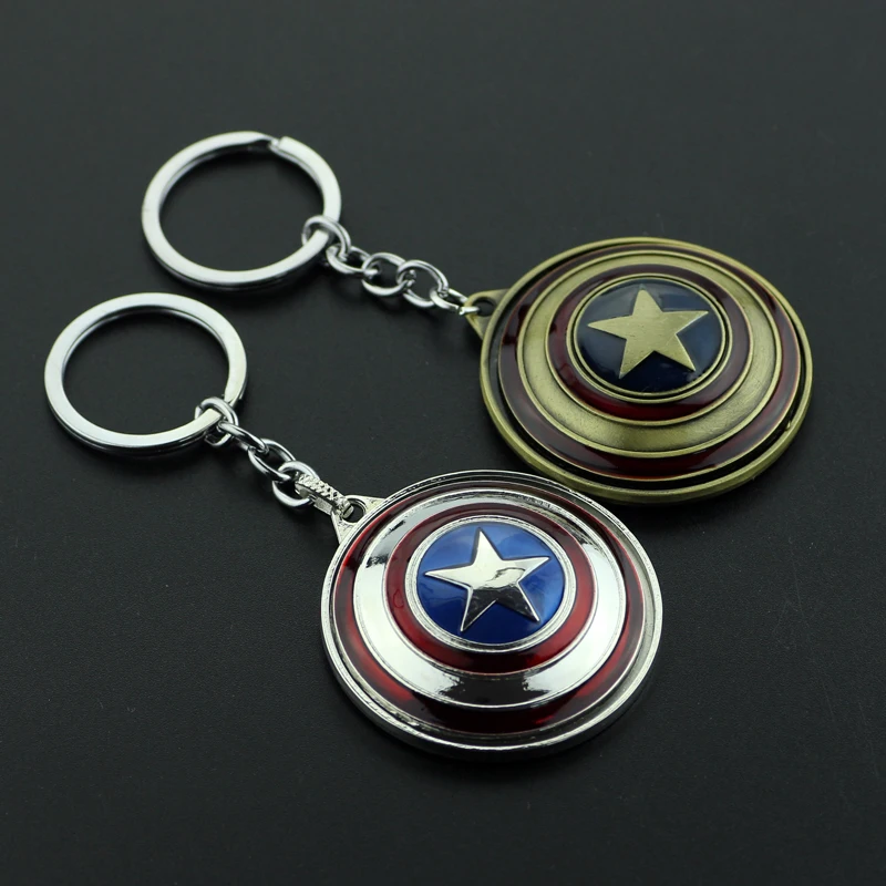 Captain America Schild Schlüsselanhänger Kreativer Spaß-Schlüsselring Superheld Avengers Autoschlüsselhalter Rucksack-Accessoire – Detail 3