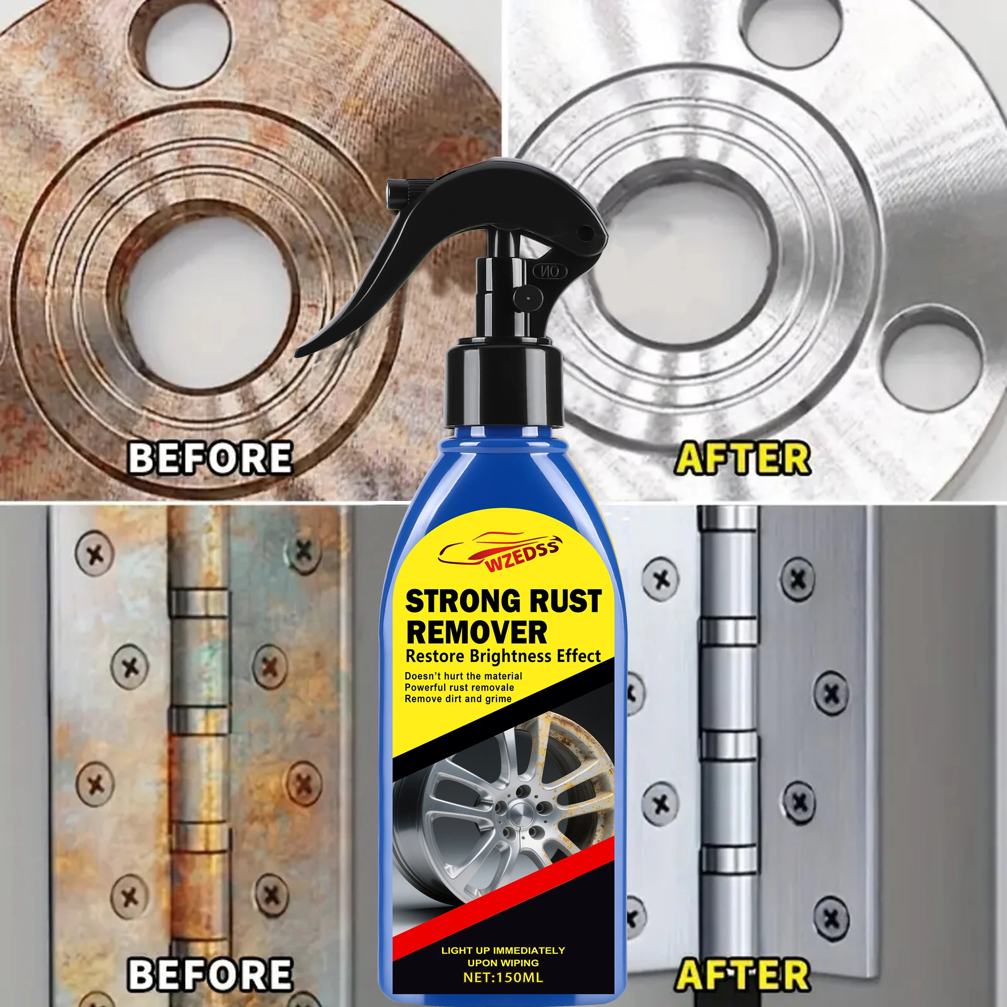 بخاخ مزيل الصدأ التلقائي - يزيل بقع الصدأ بشكل فعال من مقابض أبواب السيارة وأطراف العادم والمصابيح الأمامية