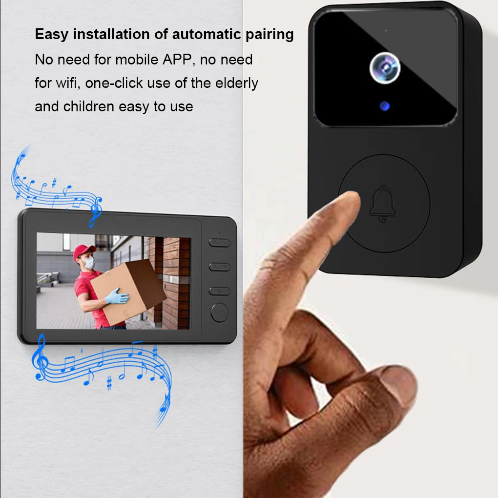 Wireless WiFi Video Doorbell Intercom System Video Intercom System IR Night Vision Two-Way Audio for Villa Home Office Apartment