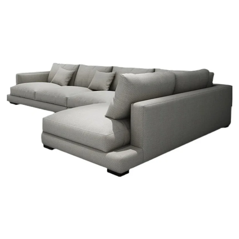 Modern Living Room Furniture Sofa Set Nordic Tech Fabric  L shape Sectional sofas