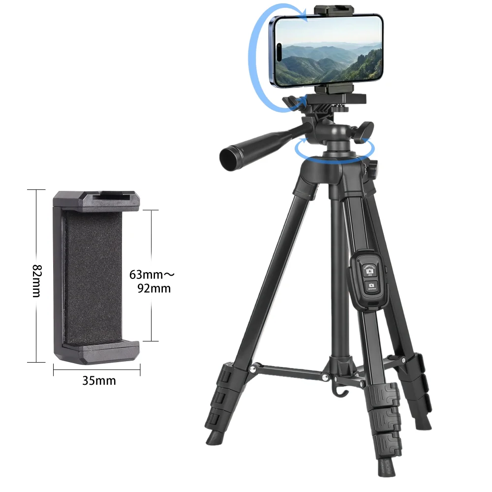 

Штатив из алюминиевого сплава 1,06 м с держателем для телефона, пультом для селфи и сумкой для переноски, портативная подставка для смартфона