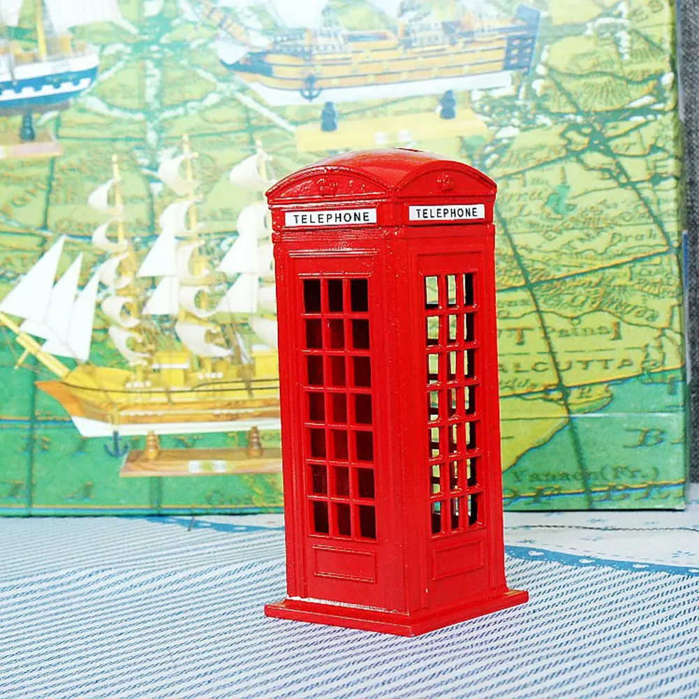 

Red Telephones Box Piggys Bank Large Capacity Money Saver For Kids Adult