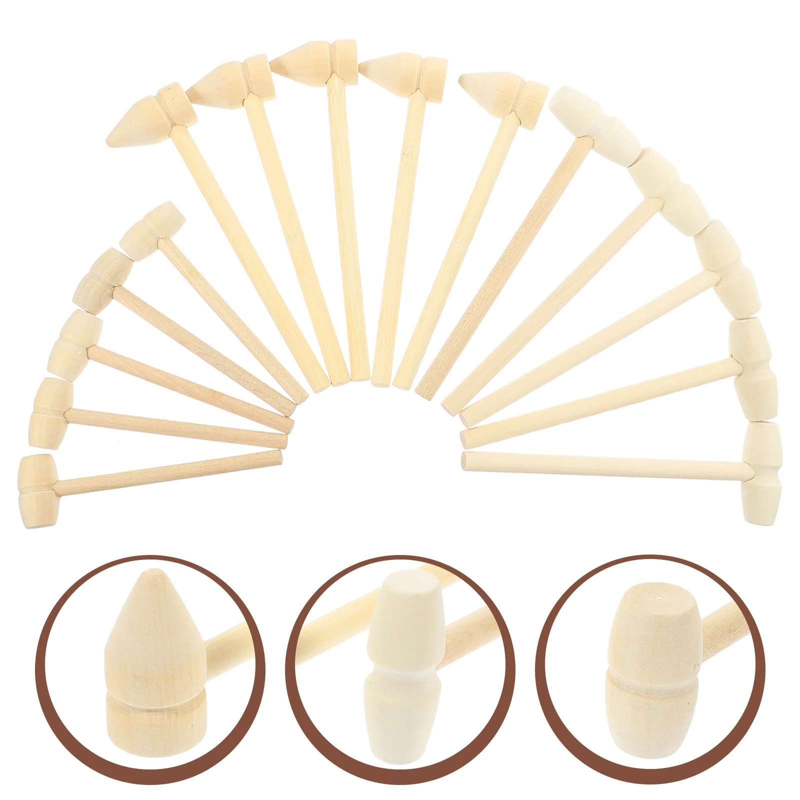 

15pcs Mini Wooden Hammer Set For Kids Toddler Hand-Eye Coordination Educational Wood Hammers Percussion Instrument Tool For