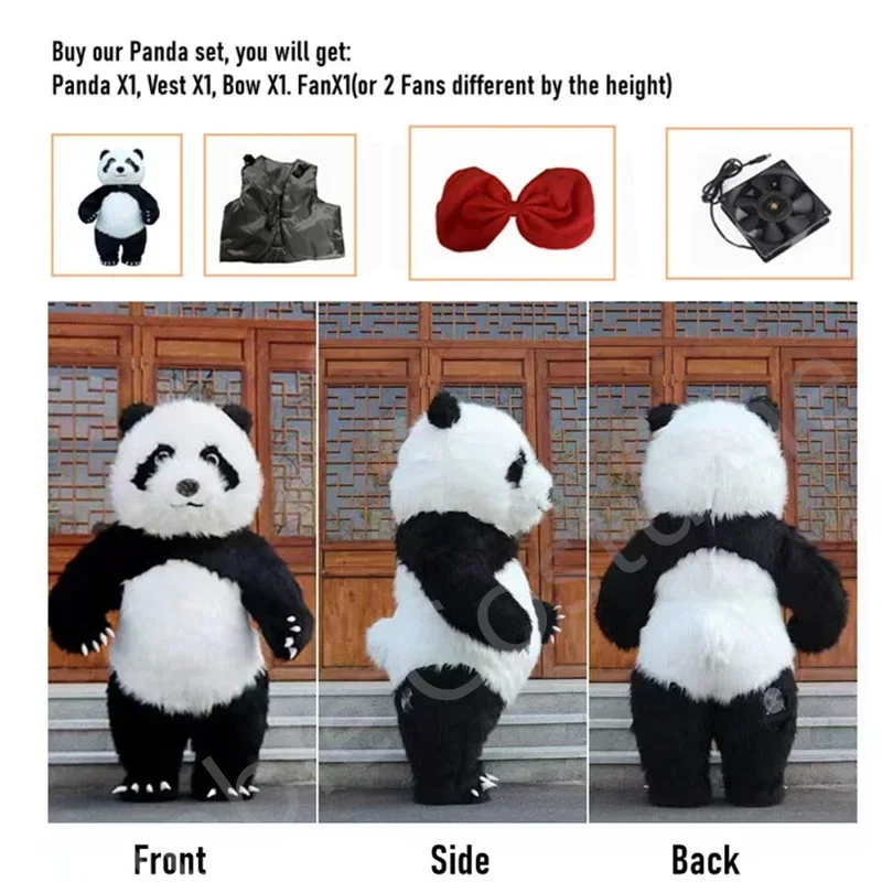 200cm 260cm Air Inflatable Panda Mascot Costume Party Advertising Halloween Adult Fursuit Funny Mascot Costume Animal Costume&J1