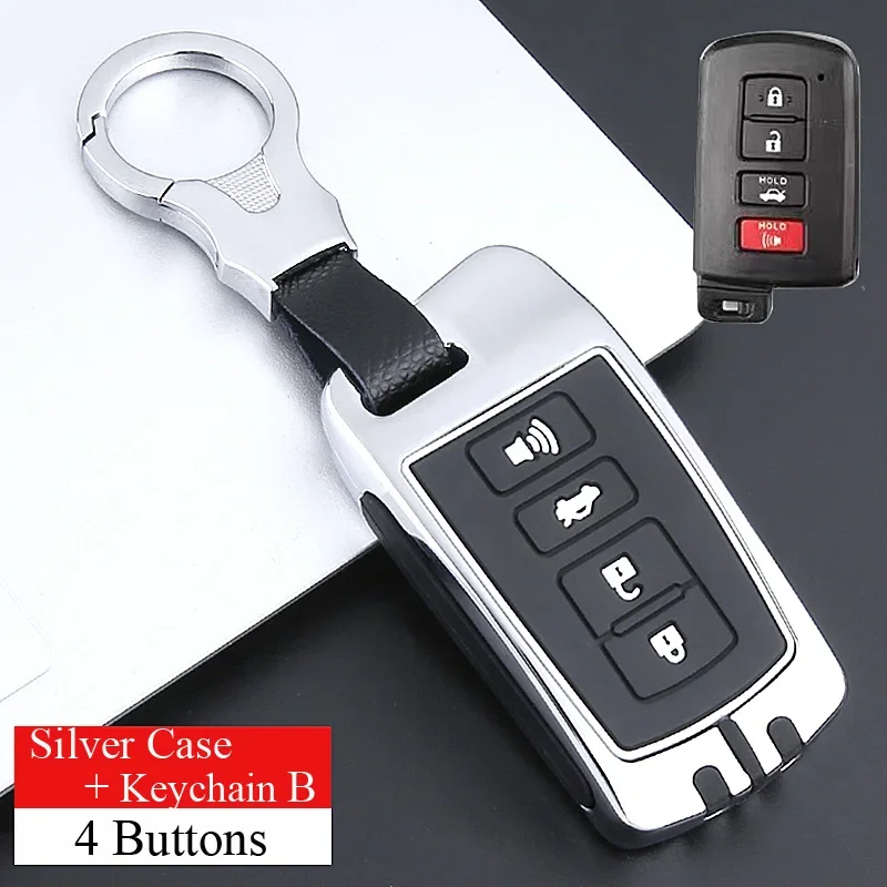 سبائك الزنك والسيليكون غطاء كامل غطاء مفتاح السيارة ، تويوتا أفالون ، أكوا ، RAV4 ، هايلاندر ، لاند كروزر ، كامري ، برادو ، كورولا ، بريوس #4