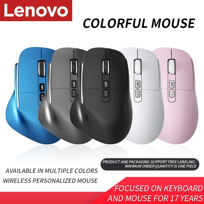 

Lenovo Bluetooth Mouse Wireless TriMode H5 Rechargeable Ergonomic 2.4GHz Silent Click DPI Optical Mice for Laptop PC Office Game