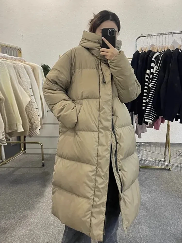 Rosa quente inverno com capuz longo parka chaqueta coreano grosso à prova de vento algodão acolchoado feminino jaqueta casual neve wear parches casaco