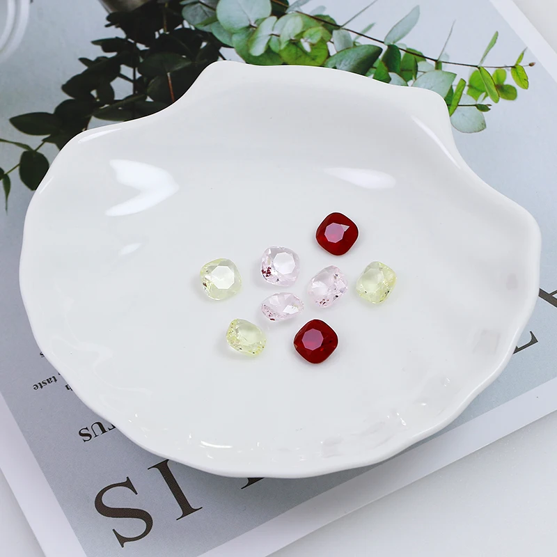 8MM 30PCS/Pack Fat Square Transparent Crystal Decoration for women\'s Clothing and Beads for Needlework DIY