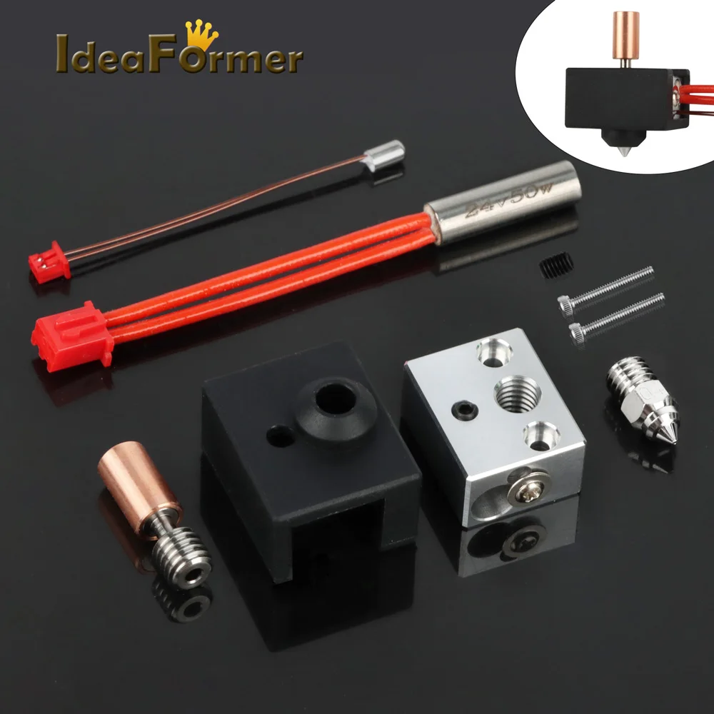 

Bimetal Heat break Throat Hotend Kit 24V 40W/50W Extruder Kit J-head 1.75mm Stainless Steel For Ender 3 S1 Pro Hotend 3D Printer