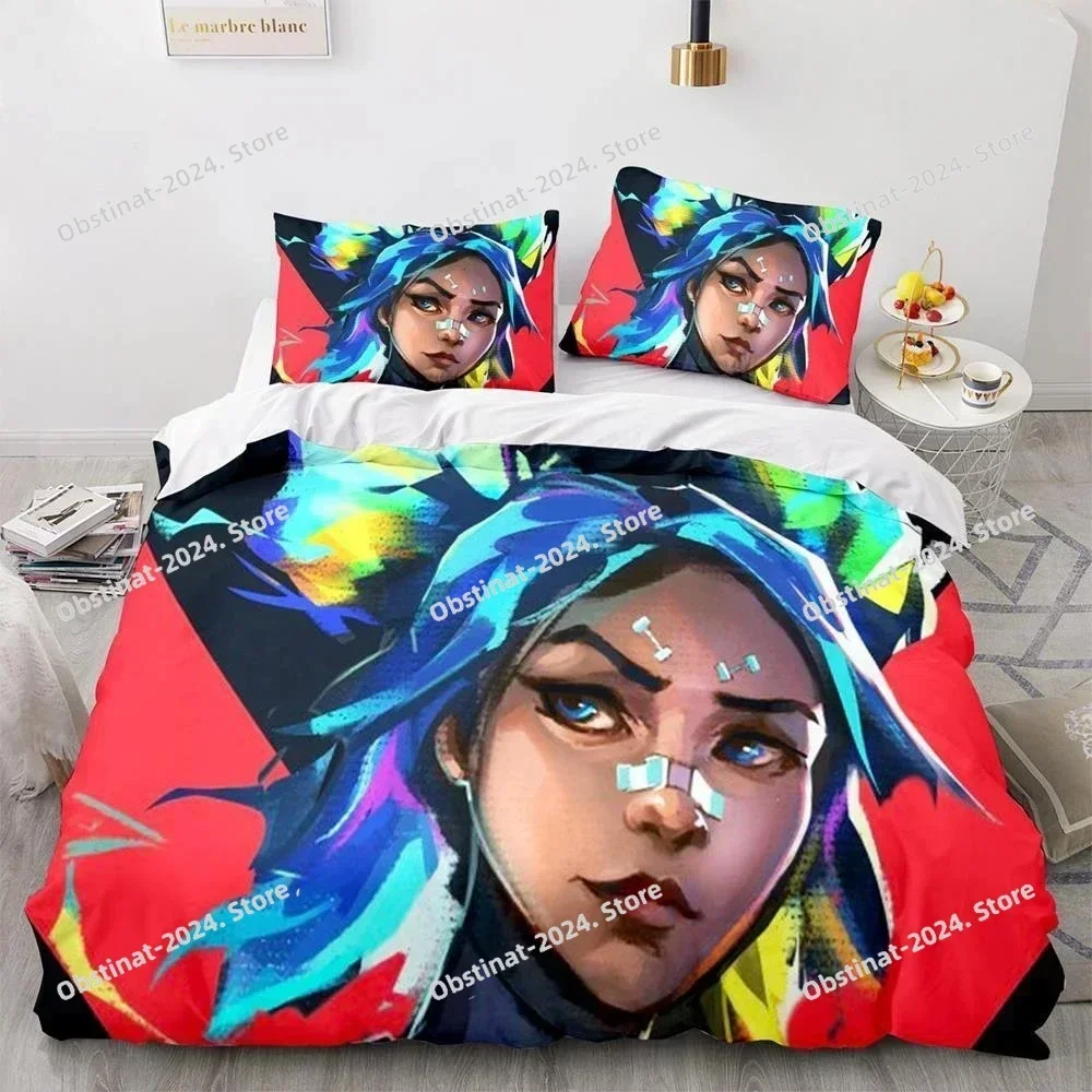 3D Printed Valorant Printed Bed Set Duvet Cover Pillowcase Bedding Set Bed Linen Sheet Quilt Cover Full Queen King Size