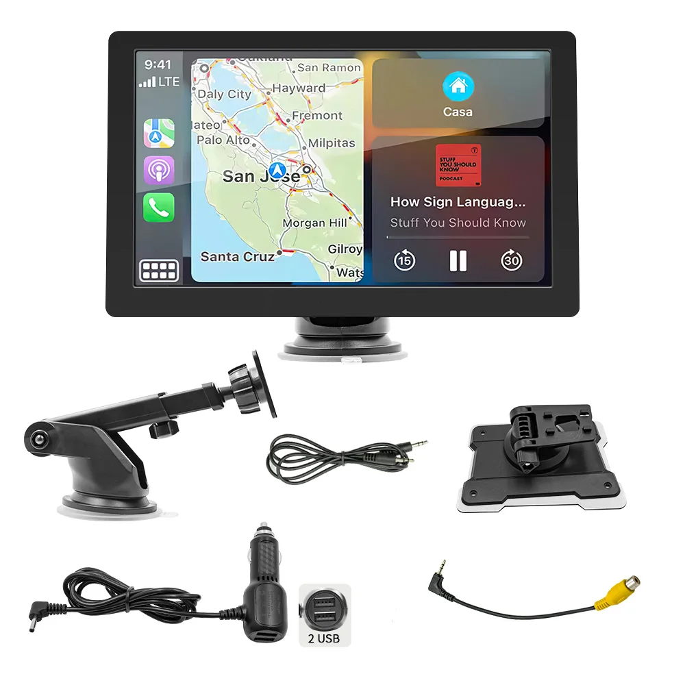 9Inch Universal Portable Carplay Android Auto for Car Screen Wireless Carplay Screen Wireless Car Stereo Radio 1 2 din MP5 Audio