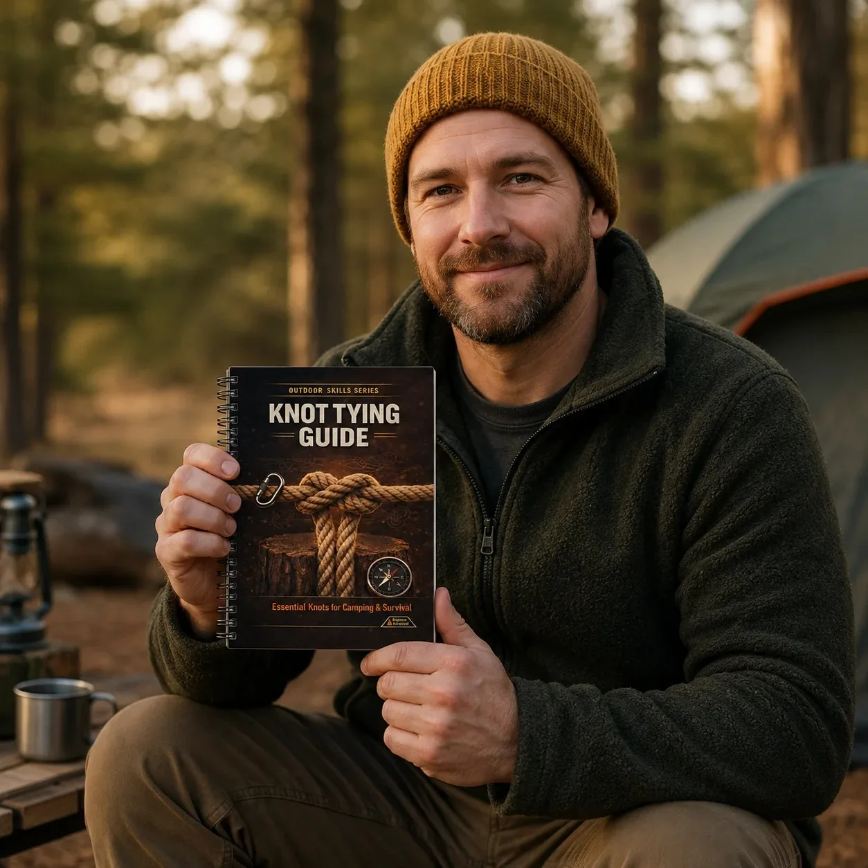 Knot Tying Guide, A5 Spiral Outdoor Skills Notebook, Essential Rope Knots for Camping, Survival, Hiking and Bushcraft Skills