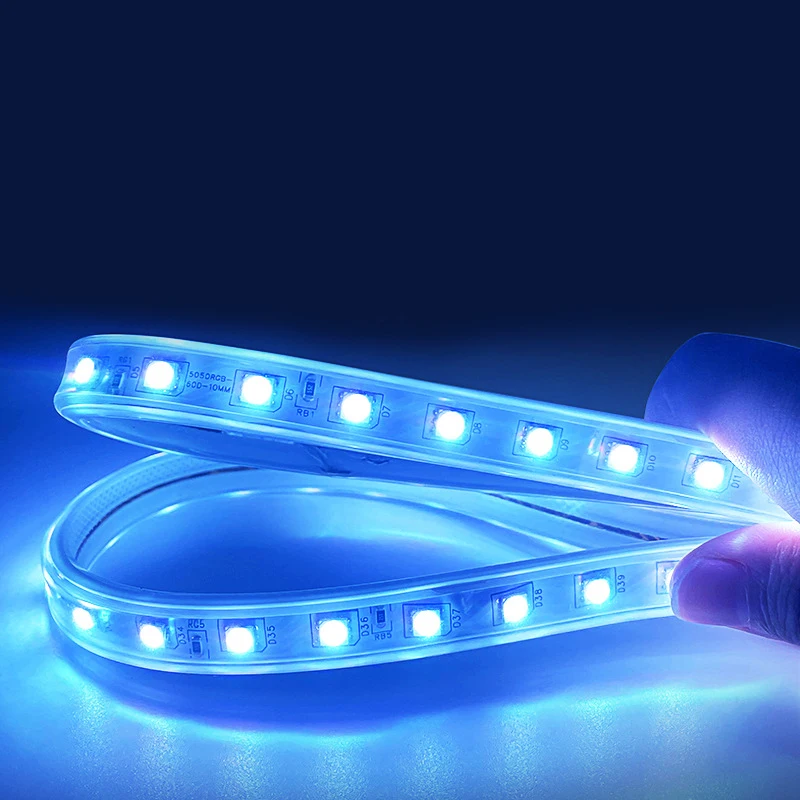 Led High Voltage Light With Outdoor Waterproof 5050RGB Seven Color Light Strip Household Project Lighting Living Room