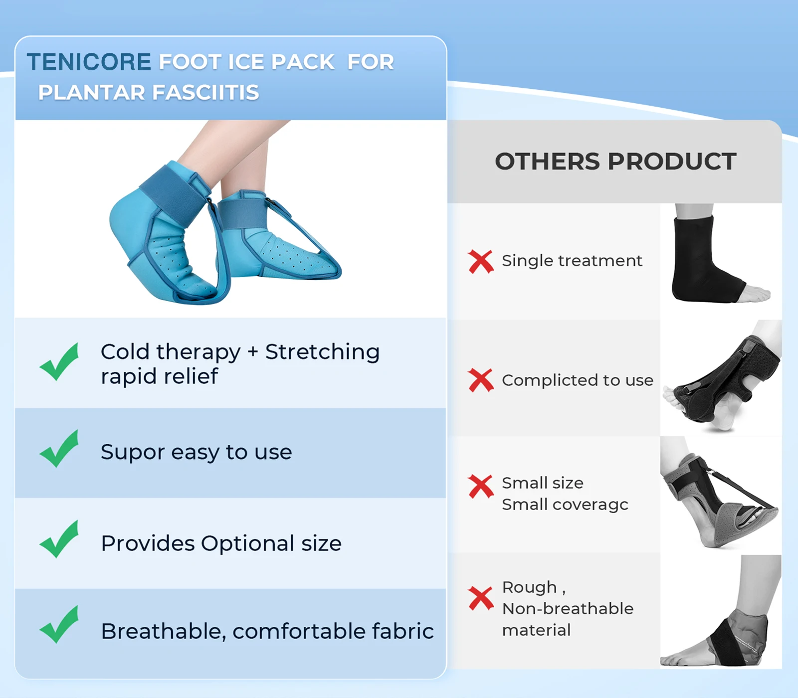 Plantar Fasciitis Splint Hot and Cold Foot Therapy Wrap with Stretching for Plantar Fasciitis Pain Relief - view 4