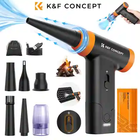 K&F CONCEPT Electric Air Duster Brushless Turbo Jet Fan Vacuum Air Blower for Camera Lens,PC,Laptop Keyboard,Car Dust Cleaner