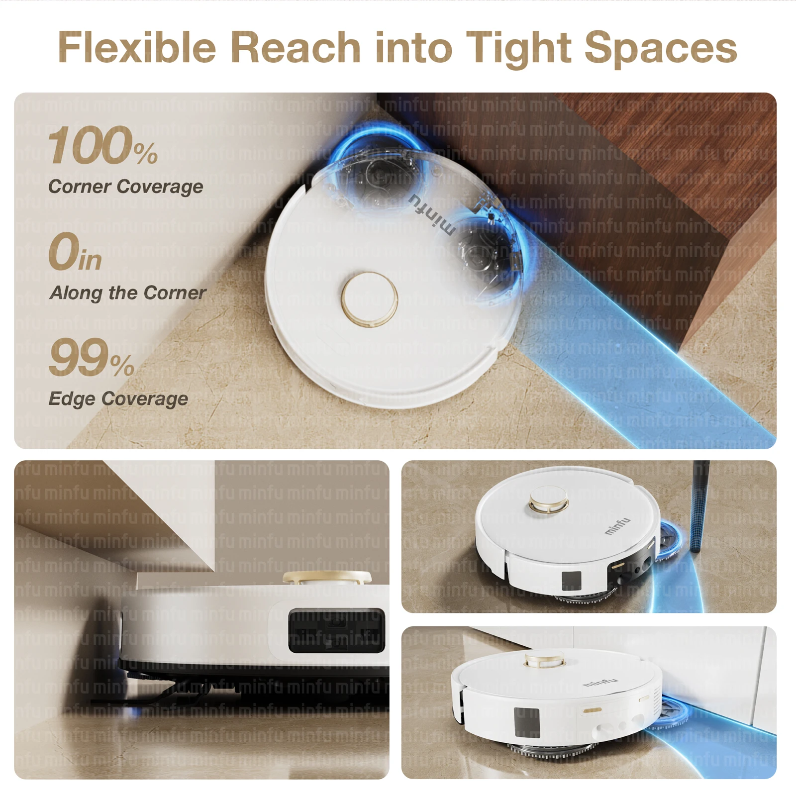 Smart Robot Vacuum Cleaner and Mop - 2 in 1 Wet & Dry Electric Floor Cleaner Round Design for Home/Professional Use China Supply